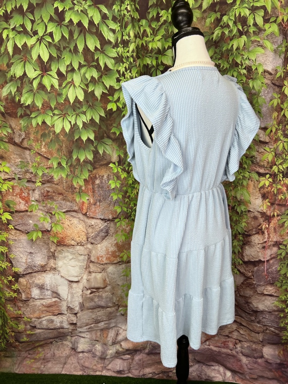 SIMPLY SOUTHERN Powder Blue Tiered Ruffled Sorority Rush Sundress, S - Picture 5 of 12